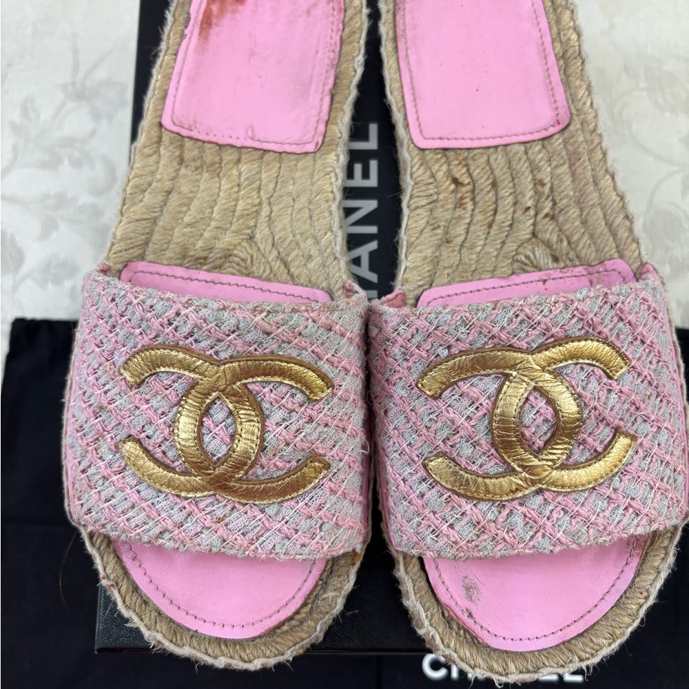 Chanel Espadrille Slides View 3